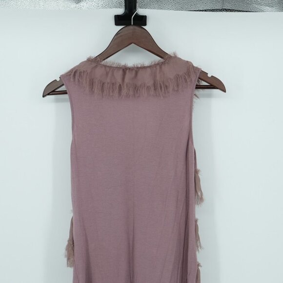 YA Los  Angeles purple ruffled rose texture tank - Picture 10 of 12